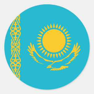 Vlag van Kazachstan Ronde Sticker