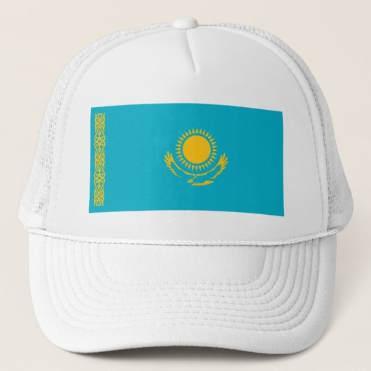Vlag van Kazachstan Trucker Hat Trucker Pet (Voorkant)