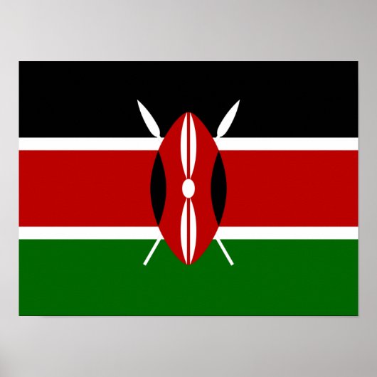 Vlag van Kenia Afrika Poster (Voorkant)