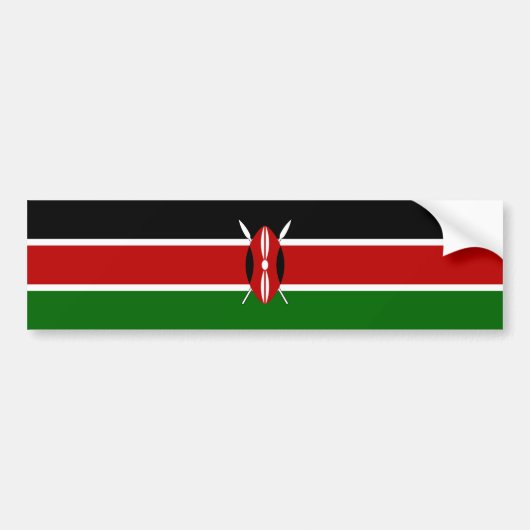 Vlag van Kenia Bumpersticker (Voorkant)