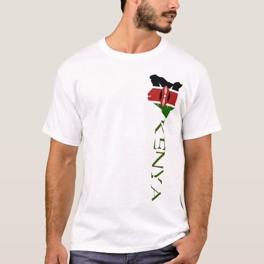 Vlag van Kenia Kaart T-shirt (Voorkant)