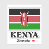 Vlag van Kenia, met het opschrift Sticker (Vel)