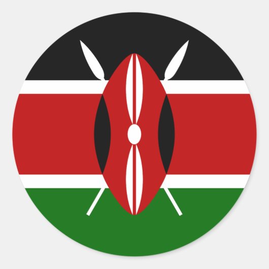 Vlag van Kenia Ronde Sticker (Voorkant)