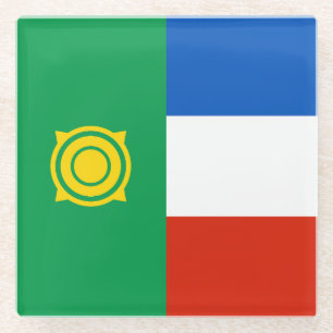Vlag van Khakassië Glazen Onderzetter