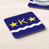 Vlag van Kinshasa, Congo Beverage Coaster Bier Onderzetter (Linkerzijde)