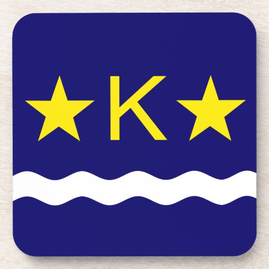 Vlag van Kinshasa, Congo Beverage Coaster Bier Onderzetter (Voorkant)