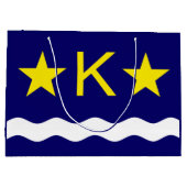 Vlag van Kinshasa, Congo Large Gift Bag Groot Cadeauzakje (Achterkant)