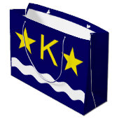 Vlag van Kinshasa, Congo Large Gift Bag Groot Cadeauzakje (Achterkant Gekanteld)