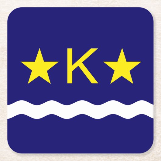 Vlag van Kinshasa, Congo Square Paper Onderzetter (Voorkant)