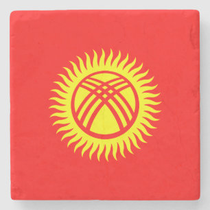 Vlag van Kirgizië Stenen Onderzetter