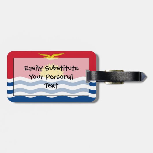Vlag van Kiribati Easy ID Personal Bagagelabel (Achterkant horizontaal)