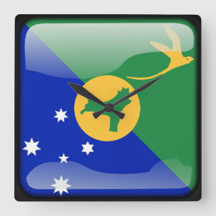 Vlag van Kiribati (kersteiland) Vierkante Klok