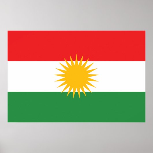Vlag van Koerdistan Poster (Voorkant)