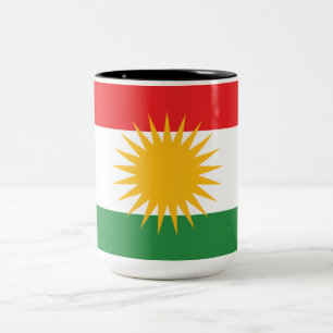 Vlag van Koerdistan Tweekleurige Koffiemok