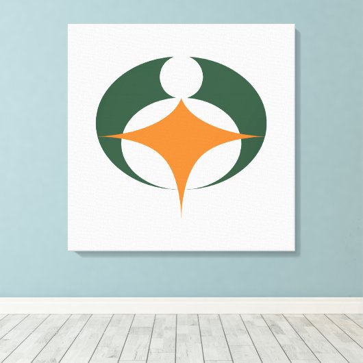 Vlag van Koga, Shiga, Japan Canvas Afdruk (Insitu (Houten vloer))