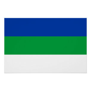 Vlag van Komi Republiek Perfect Poster