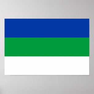 Vlag van Komi-republiek Poster