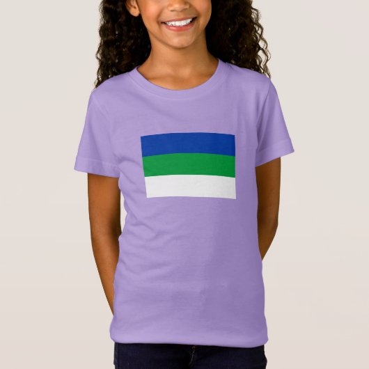 Vlag van Komi Republiek T-shirt (Voorkant)
