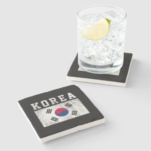 Vlag van Korea Stenen Onderzetter