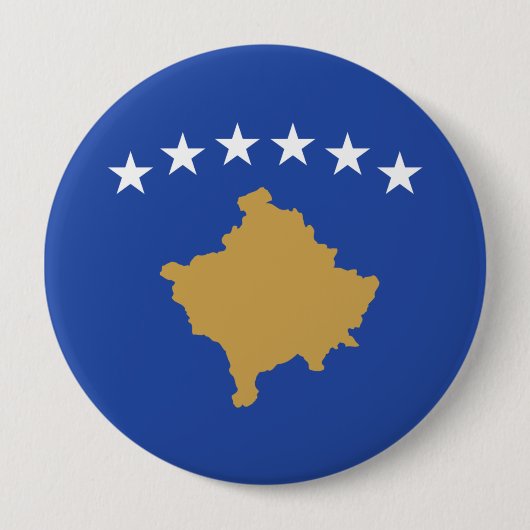 Vlag van Kosovo Ronde Button 4,0 Cm (Voorkant)