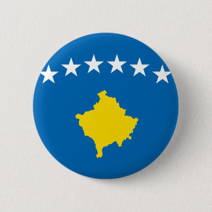 vlag van Kosovo Ronde Button 5,7 Cm