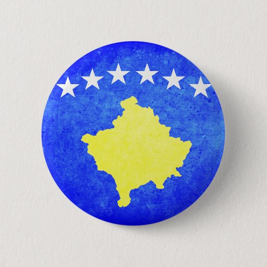 Vlag van Kosovo Ronde Button 5,7 Cm (Voorkant)