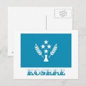 Vlag van Kosrae, met naam Briefkaart (Voorkant / Achterkant)