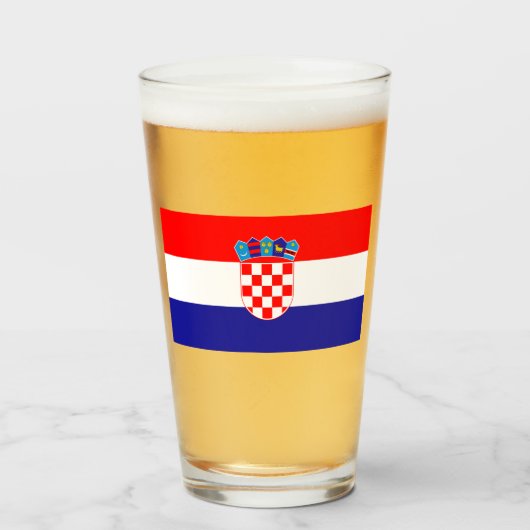 Vlag van Kroatië Glas (Voorkant gevuld)
