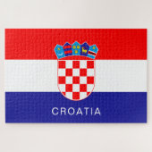 Vlag van Kroatië met aangepaste tekst Legpuzzel (Horizontaal)