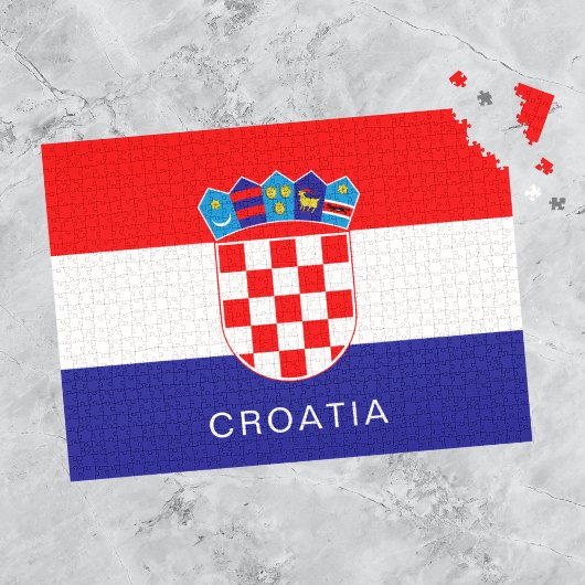 Vlag van Kroatië met aangepaste tekst Legpuzzel