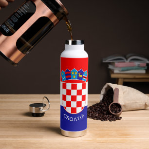Vlag van Kroatië met aangepaste tekst Waterfles
