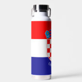 Vlag van Kroatië met aangepaste tekst Waterfles (Voorkant)