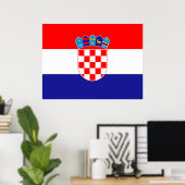 Vlag van Kroatië Poster (Thuiskantoor)