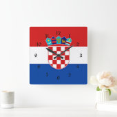 Vlag van Kroatië Vierkante Klok (Huis)