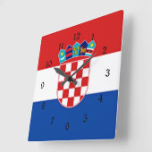 Vlag van Kroatië Vierkante Klok (Hoek)
