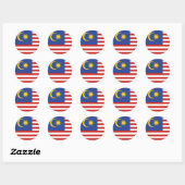 vlag van kuala lumpur ronde sticker (Vel)
