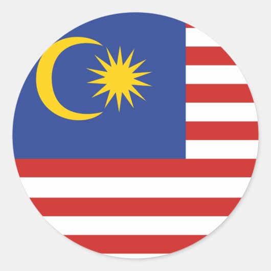 vlag van kuala lumpur ronde sticker (Voorkant)