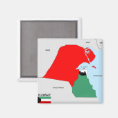 vlag van kuwait land magneet (Voorkant / Achterkant)
