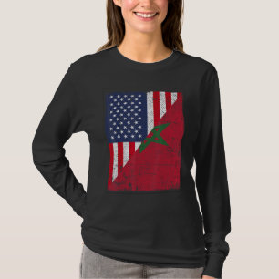 Vlag van land Half VS Half Marokko T-shirt