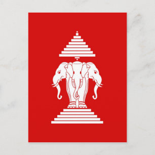 Vlag van Laos (1952-1975) - ທຸ າ ດ ລ າ ງ ຊ Briefkaart