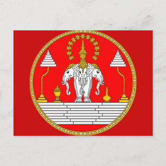 VLAG VAN LAOS DRIE HOOFDELEPHANT BRIEFKAART