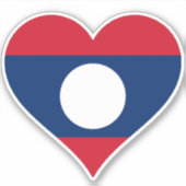 Vlag van Laos Hart Sticker (Voorkant)