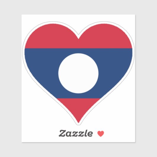 Vlag van Laos Hart Sticker (Vel)