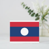 vlag van Laos - Laotiaanse vlag - ທຸ າ ລ າ ງ Briefkaart (Staand voorkant)