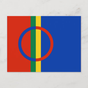 Vlag van Lapland (Kerstmis) (Sami) (Laplander) Briefkaart
