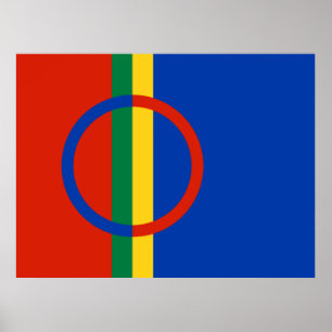 Vlag van Lapland (Kerstmis) (Sami) (Laplander) Poster