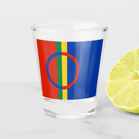 Vlag van Lapland (Kerstmis) (Sami) (Laplander) Shot Glas (Voorkant)
