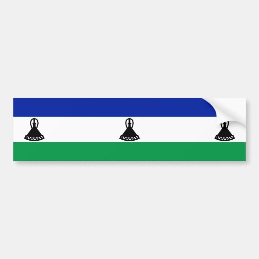 Vlag van Lesotho Bumpersticker (Voorkant)