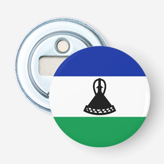 Vlag van Lesotho Button Flesopener (Voorkant)