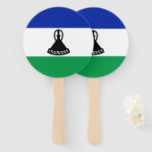 Vlag van Lesotho Handwaaier (Voorkant en achterkant)
